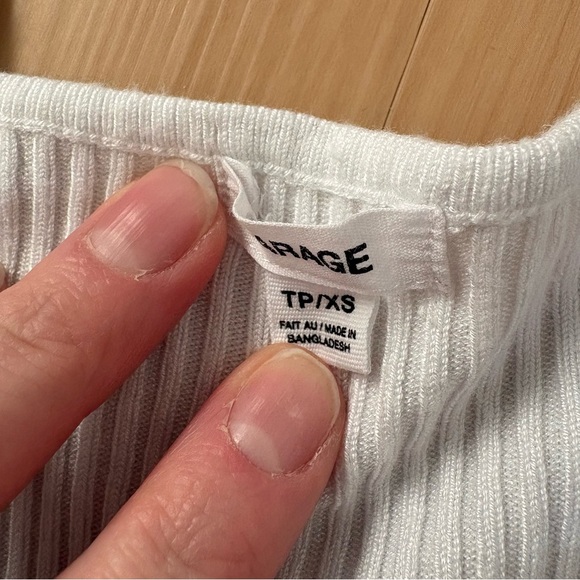 Garage White Ribbed Crop Top - Picture 9 of 10